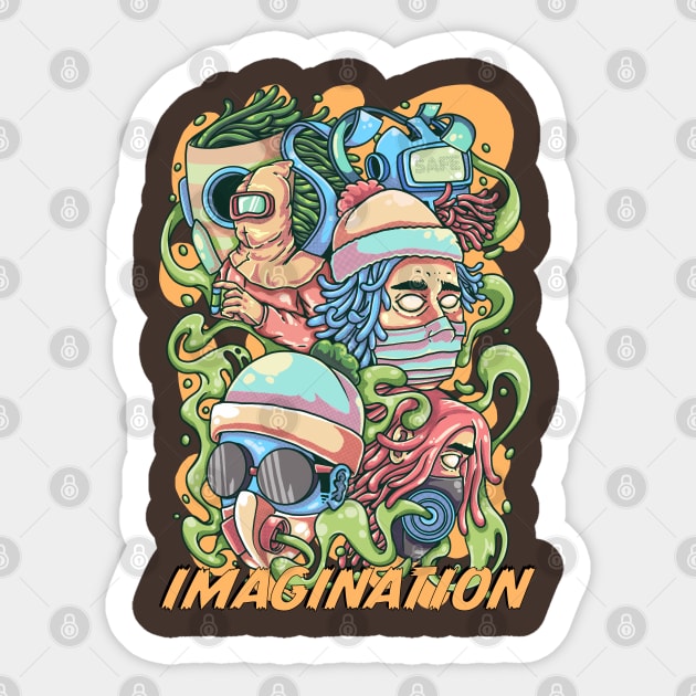 Imagination Sticker by Dark Planet Tees